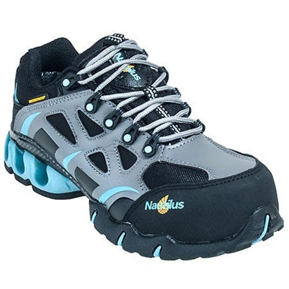 NWOT Nautilus Waterproof Steel-Toe EH Athletic Work Shoes Grey/Blue size 7M